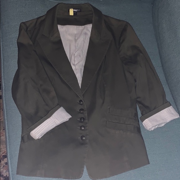 Express military inspired olive green blazer - Picture 1 of 2